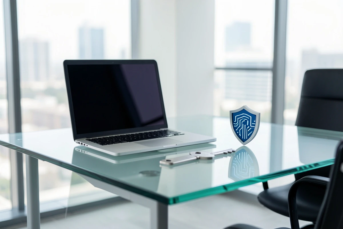 Shield and lock symbol representing secure verification